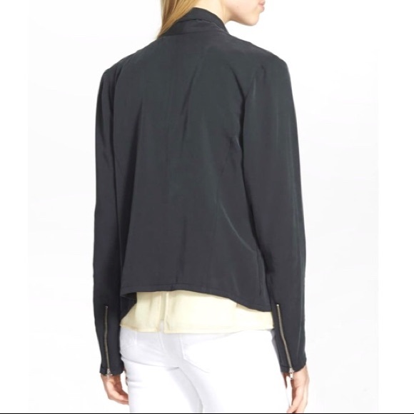 TROUVÉ Black Draped Moto Jacket - Picture 2 of 8